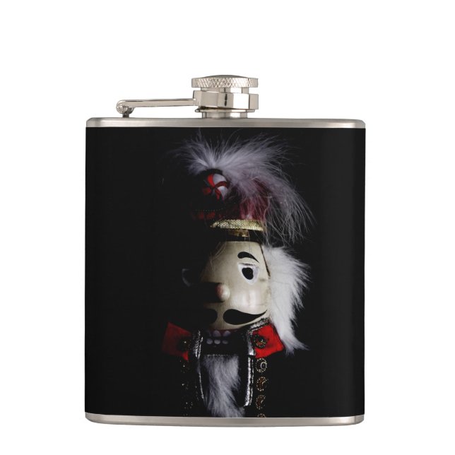 Funny Creepy Nutcracker Hip Flask (Front)