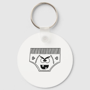 Funny Creepy Pair Of Underwear Face Costume  Keychain