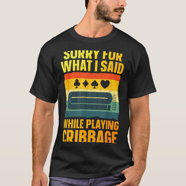 Funny Cribbage Art For Men Women Card Game Cribbag T-Shirt (Front)