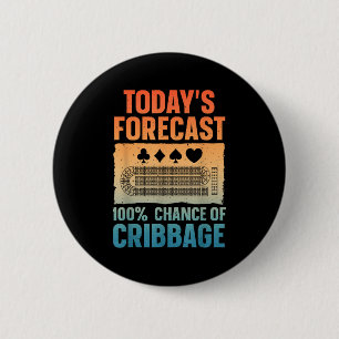 Funny Cribbage Design For Men Women Kids Card Game 2 Inch Round Button