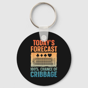 Funny Cribbage Design For Men Women Kids Card Game Keychain