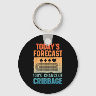 Funny Cribbage Design For Men Women Kids Card Game Keychain