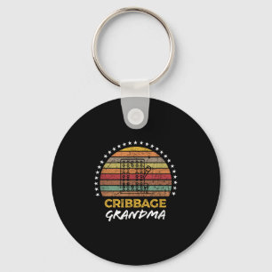 Funny Cribbage Grandma Board Game Quote Graphic  Keychain