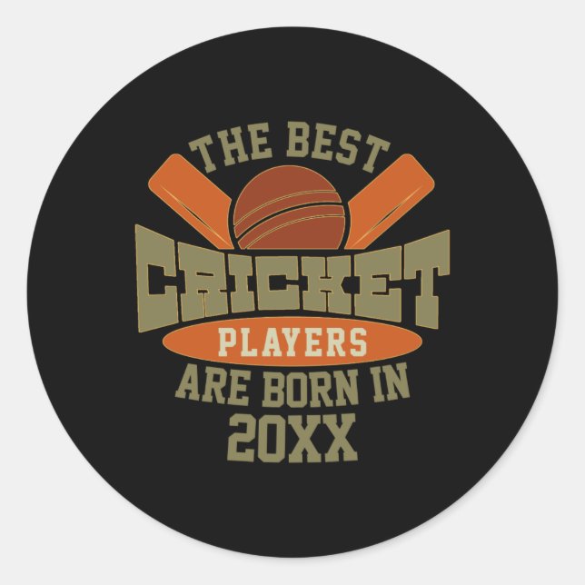 Funny Cricket Birthday Birth Day Name T Shirt  Classic Round Sticker (Front)