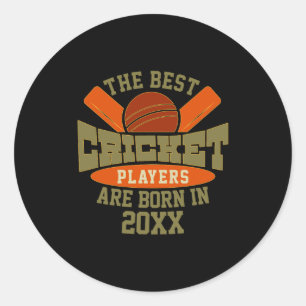 Funny Cricket Birthday Birth Day Name T Shirt  Classic Round Sticker