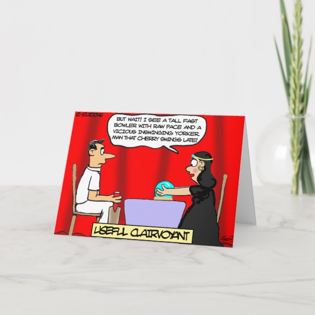 Funny Cricket Cartoon Card (Front)