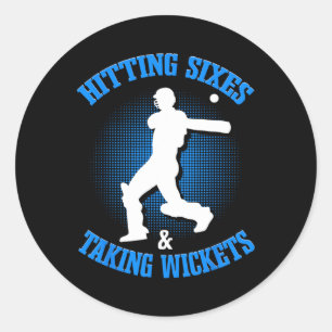 Funny Cricket Classic Round Sticker
