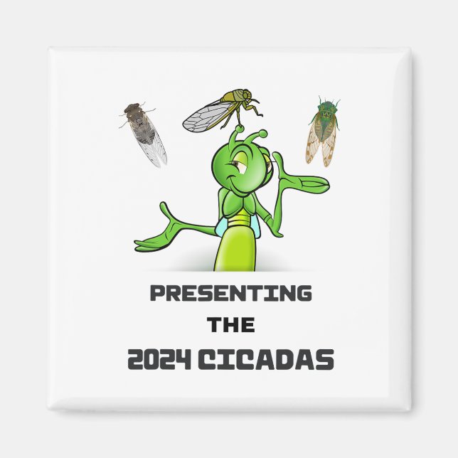 Funny Cricket Presenting Cicadas Bugs Insects Inva Magnet (Front)