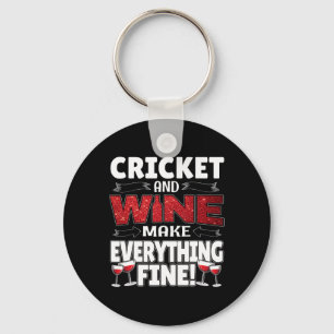 Funny Cricket Wine Gift Shirt Cute Sports Tee Keychain