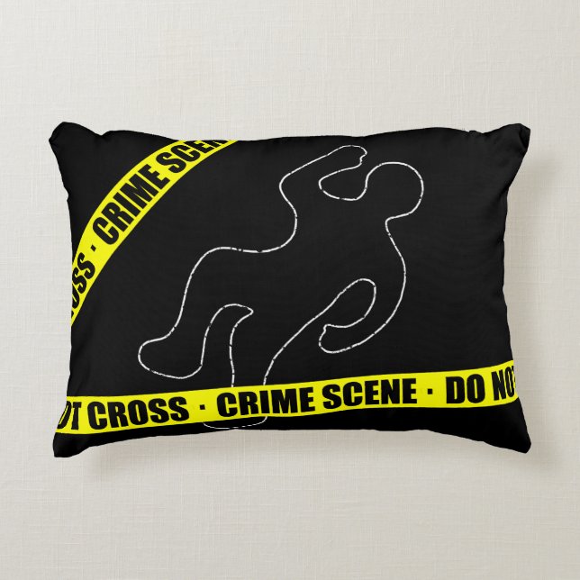 Funny Crime Scene Accent Pillow (Front)