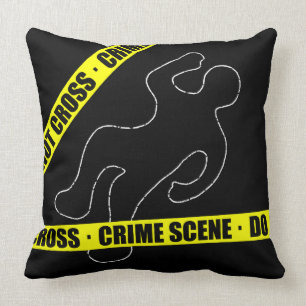 Funny Crime Scene Throw Pillow