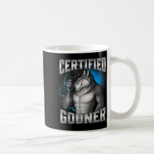 Funny Cringe Sigma Wolf Certified Gooner  Coffee Mug