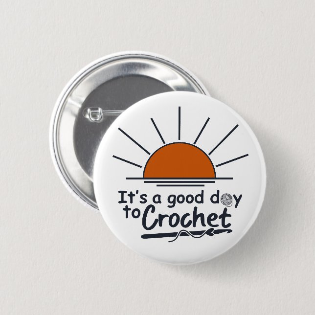 funny crochet 2 inch round button (Front & Back)