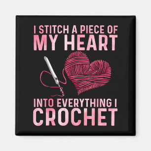Funny Crochet Design For Men Women Crocheting Croc Magnet