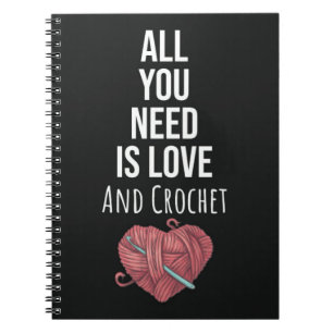 Funny Crochet Gifts For Her Typography Hobby Notebook