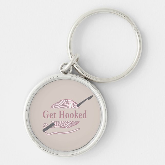 funny crochet quote crocheter saying keychain (Front)
