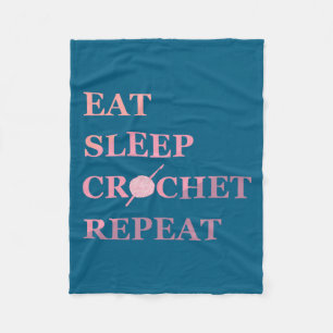 Funny Crochet Quote  Fleece Blanket
