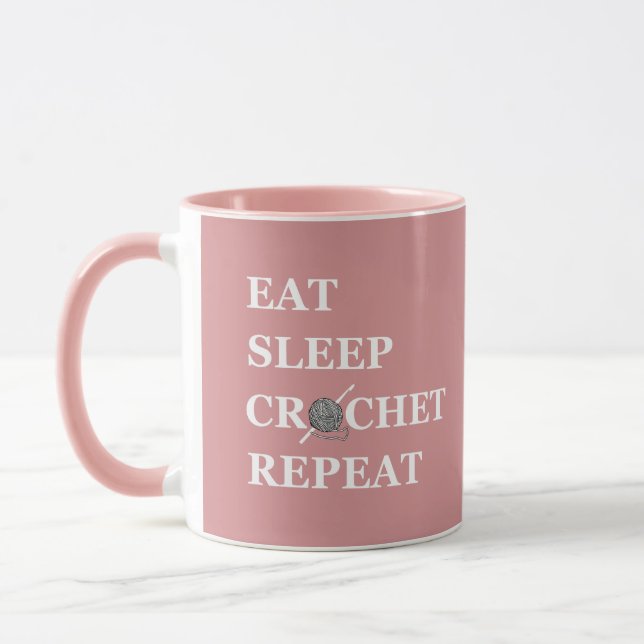 Funny crochet quote knitting saying gift mug (Left)