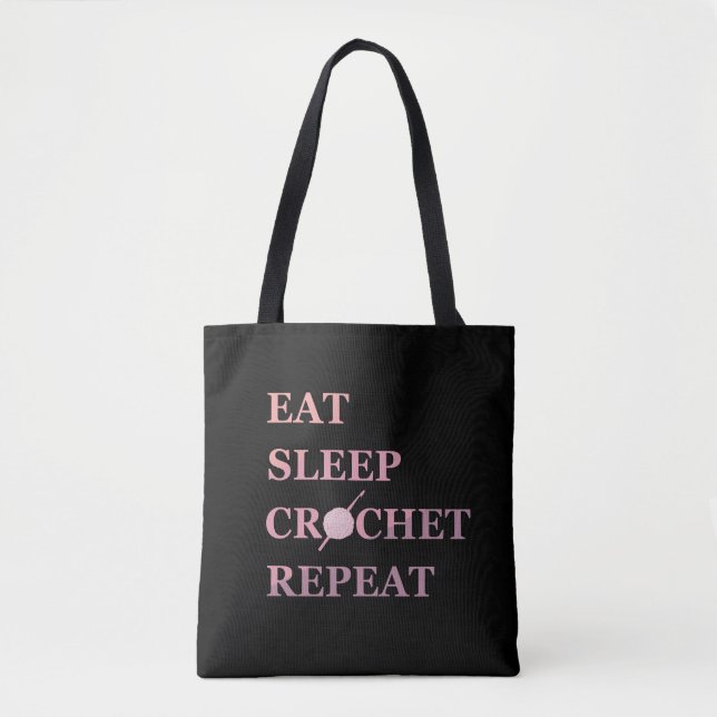 Funny crochet quote tote bag (Front)