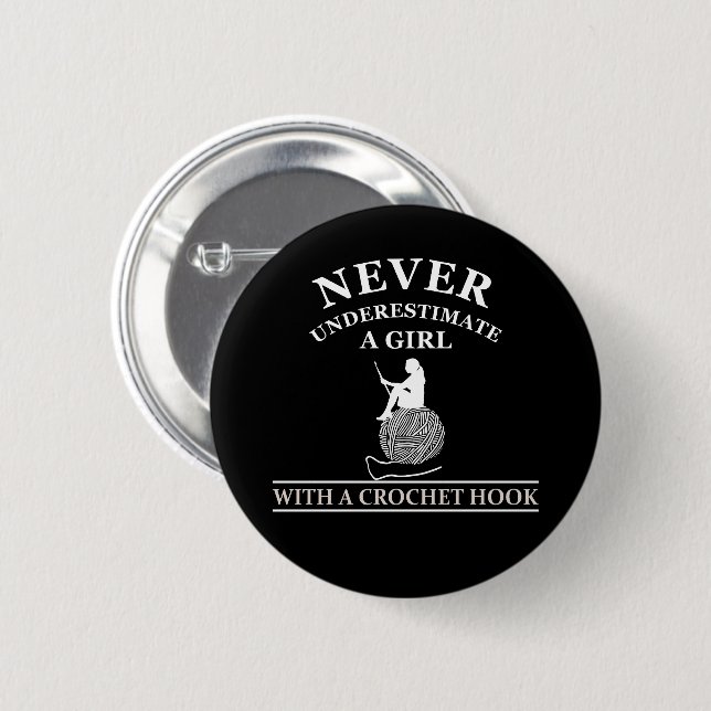 funny crochet quotes 2 inch round button (Front & Back)
