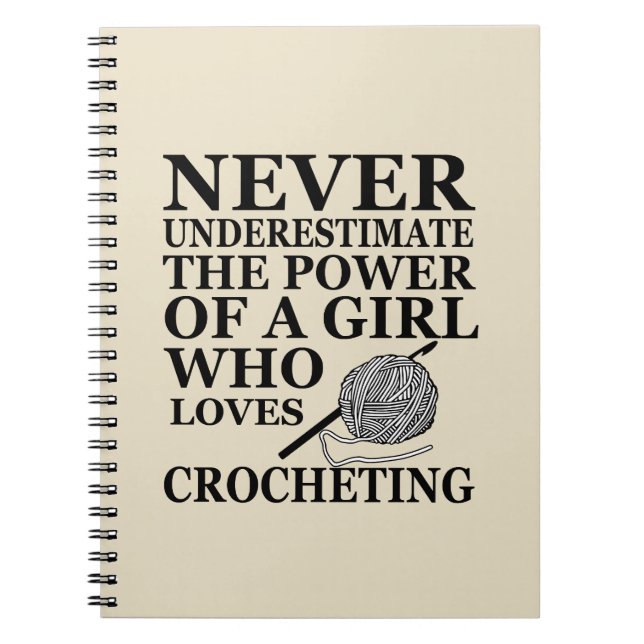 Funny crochet quotes crocheters gift notebook (Front)