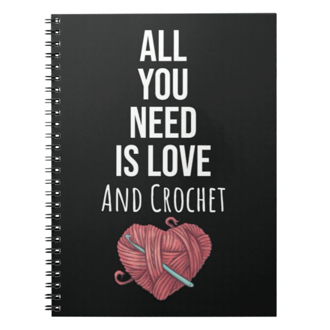 Funny Crochet Typography Notebook (Front)