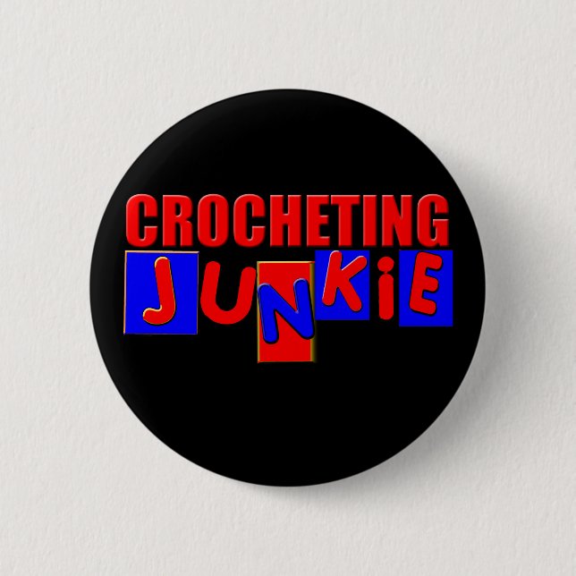 Funny Crocheting 2 Inch Round Button (Front)