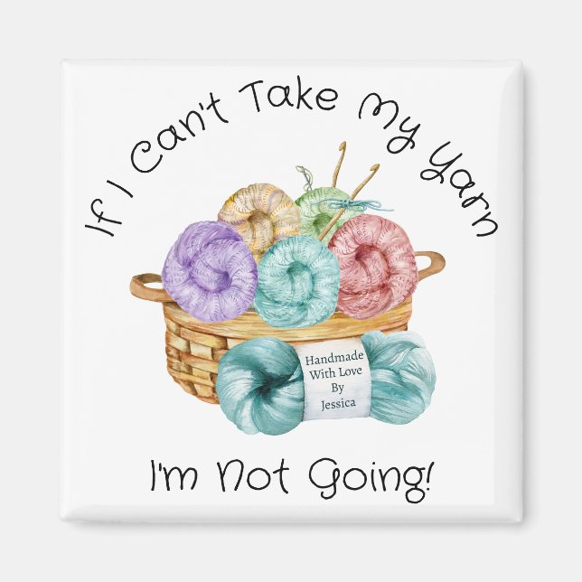 Funny Crocheting Personalized Magnet (Front)