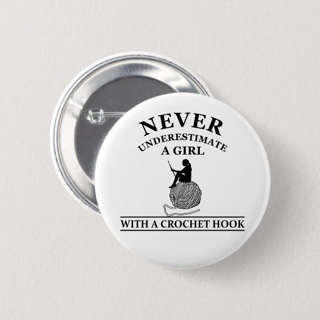 funny crocheting quote 2 inch round button (Front & Back)