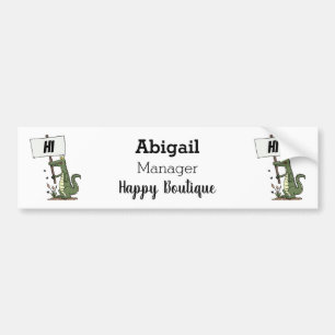 Funny crocodile aligator with sign cartoon bumper sticker