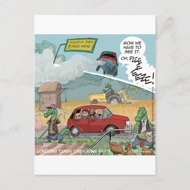 Funny Crocodile Farm Postcard (Front)