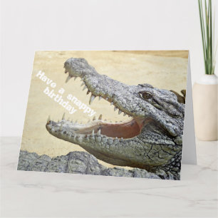 Funny Crocodile Reptile - Happy Snappy Birthday Card