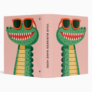 Funny Crocodile Sunglasses Cute Cartoon Animal Binder