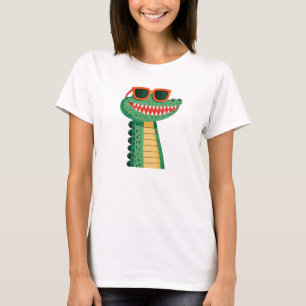 Funny Crocodile Sunglasses Cute Cartoon Animal T-Shirt