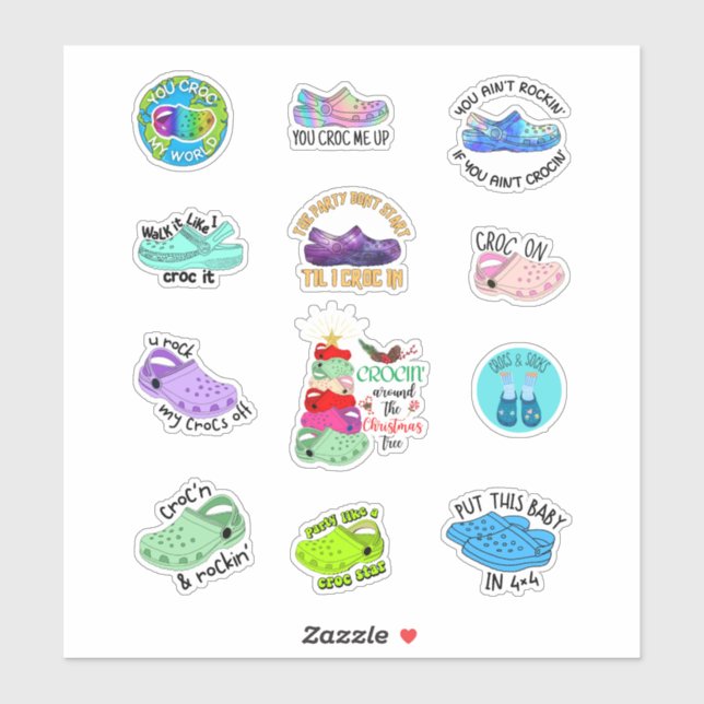 Funny crocs quotes stickerspack  (Sheet)