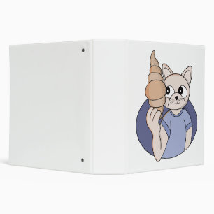 Funny Croissant Cat Binder