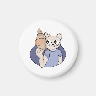 Funny Croissant Cat Magnet