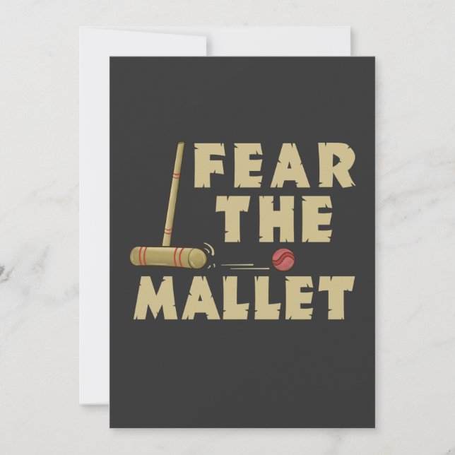 Funny Croquet Fear The Mallet Graphic Invitation (Front)