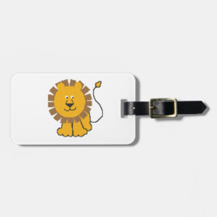 Funny cross-stitch cartoon Lion Luggage Tag