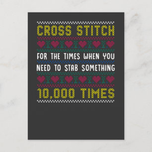Funny Cross Stitch Humour Crafty Needlepoint Mom Postcard