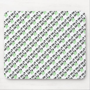 Funny cross-stitch panda mouse pad