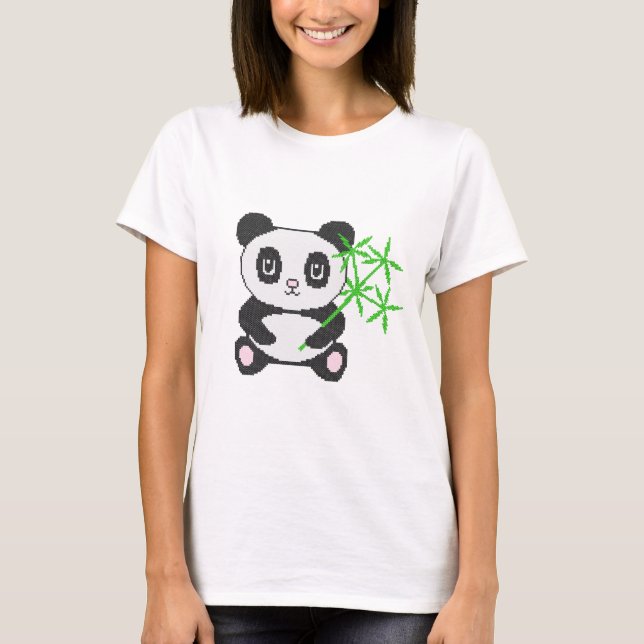 Funny cross-stitch panda T-Shirt (Front)