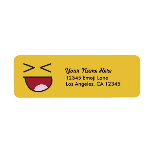 Funny crossed eyed laughing Emoji Return Address Label