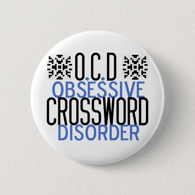 Funny Crossword Puzzle Acdict 2 Inch Round Button (Front)