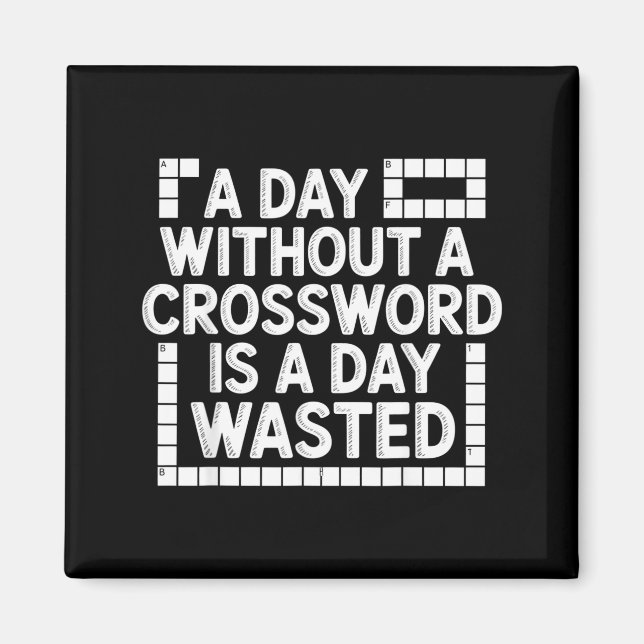 Funny Crossword Puzzle Word Game Nerd  Magnet (Front)