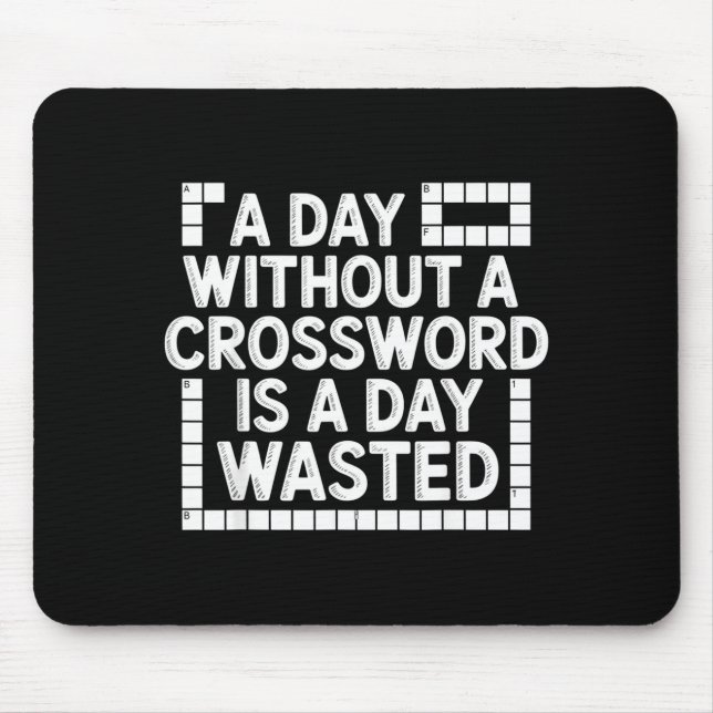 Funny Crossword Puzzle Word Game Nerd  Mouse Pad (Front)