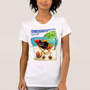 Funny Crow Beach Vacation women's tee shirt