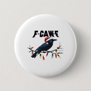 Funny Crow Christmas Classic Retro Design 2 Inch Round Button