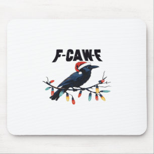 Funny Crow Christmas Classic Retro Design Mouse Pad