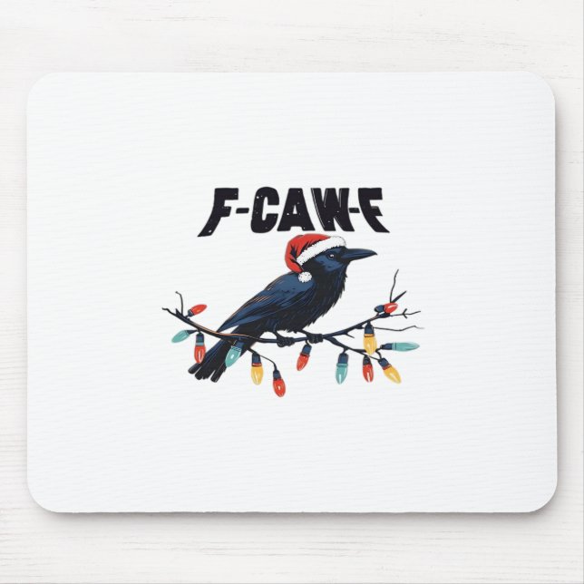 Funny Crow Christmas Classic Retro Design Mouse Pad (Front)